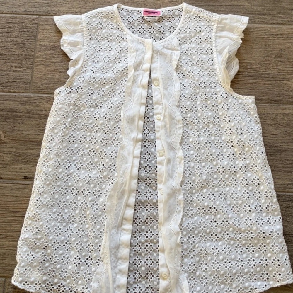 kate spade White Eyelet Button-Front Top